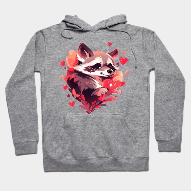 raccoon love Hoodie by piratesnow